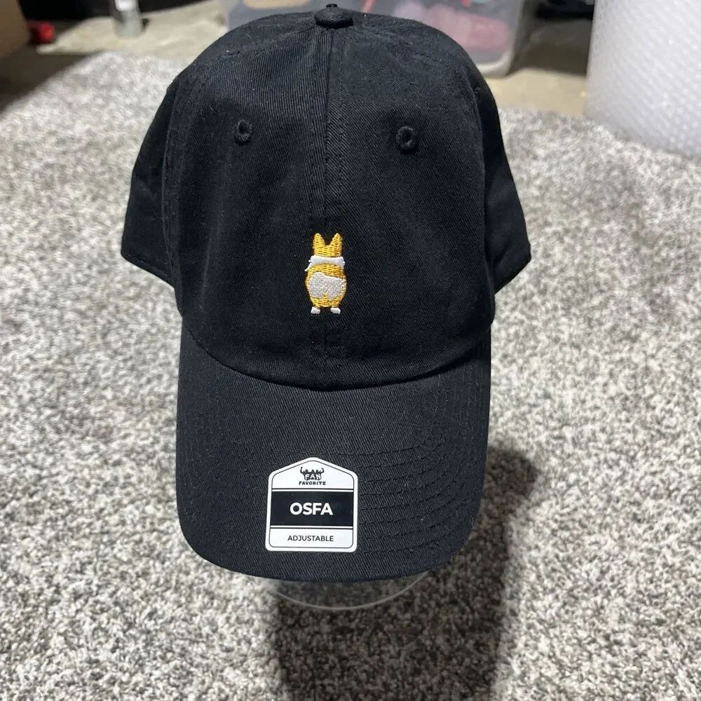 Corgi Dog Butt-Black Adjustable One Size  Baseball Hat/Cap-NWT